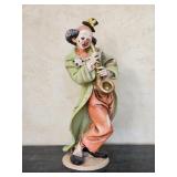 Handpainted Composite Hobo Clown Playing Saxophone