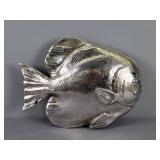 15" Silver Toned Fish Decor