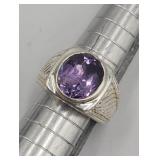 .925 Amethyst Ring Sz 6  Tw  7.8g