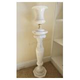 3 Pc Alabaster Neoclassical Style Urn On Pedestal