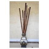 Rams Head Decorative Metal Planter W/ Tall Bamboo