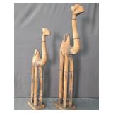 Hand Carved Wooden Camel Statues