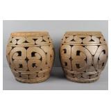 2x The Bid Decorative Clay Vessels