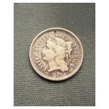 1867 Us Three Cent Piece