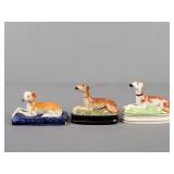 3x The Bid  Dog Figurines 1 Is Fitz & Floyd