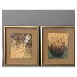 2x The Bid Abstract Textured Art