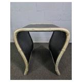 Metal Framed Wood Side Table