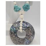 Signed Lee Sands Mother Of Pearl Abalone 22in