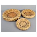 3x The Bid Wicker Rattan Tray