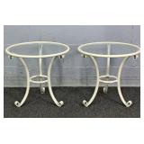 2x The Bid Brown Jordan High End Glass Top Tables