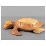 16" Carved Wooden Sea Turtle