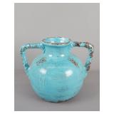 2 Handled Blue Jug Made In Italy