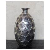 Silver Metallic Ceramic Vase