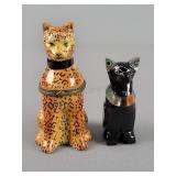 2x The Bid Cat Carved Statue & Bombay Trinket