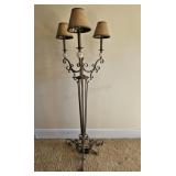 Textured Finish Wrought Iron 3 Light Floor Lamp