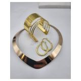 Costume Jewelry Necklace Wide Cuff Bracelet And