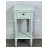 Small Painted Wood Stand W/ Shelf And Drawer