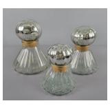 3x The Bid Blown Glass Oversized Perfume Bottles