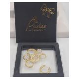 Small Gold Huggie Hoop Earrings Set