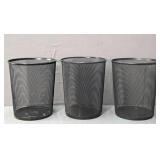 3x The Bid Ikea & More Black Wire Mesh Wastebasket