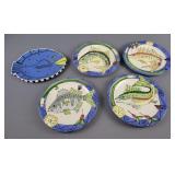 5x The Bid Lotus International Decorative Plates