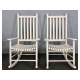 2x The Bid Painted Wood Porch Rockers