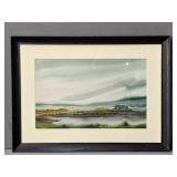 Signed Humphreys Coastal Landscape Watercolor