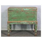 Antique Pine Elevated Hinged Lid Chest