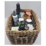 Basket Full Of Mostly New Items Body Soaps And