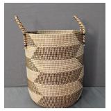 Decorative Woven Hamper W/ Handles