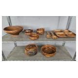11pc Wood Serving Ware