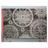 Black And Grey Mandala Medallion Design Area Rug