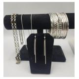 Bracelets , Pr .925 Pierced Earrings And 2