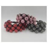 3 New Crystal Sparkling Unisex Shamballa-style
