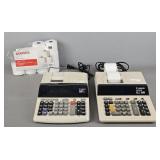 2x The Bid Canon Adding Machines Plus Paper Rolls