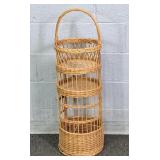 Vintage Wood & Wicker 3 Tier Stand