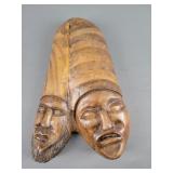 Hand-carved Wooden Mask Wall Art