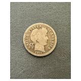1911 Barber Silver Dime