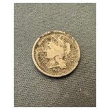 1866 Civil War Era Us Three Cent Piece