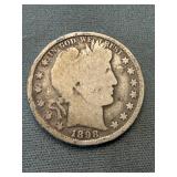 1898 Barber Silver Half Dollar
