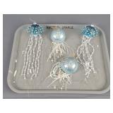 4x The Bid Beaded Jellyfish Christmas Ornaments