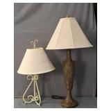Lot Of 2 Asst Table Lamps W/ Shades