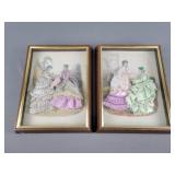 2x The Bid Vintage Diorama French Fashion Print