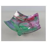 Vintage Art Glass Bowl Abstract Colorful Pattern