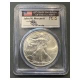 2014 American Silver Eagle .999 Pcgs Ms70 Signed