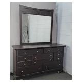 7 Drawer Painted Wood Dresser W/ Mirror