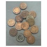Lot Of 16 Indian Head Cents