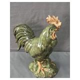 12" Tall Glazed Porcelain Rooster Decor