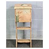 Solid Wood Hand Decorated Stand W/ Storage