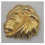 Vintage Doreen Ryan Lions Head Gold Tone Brooch